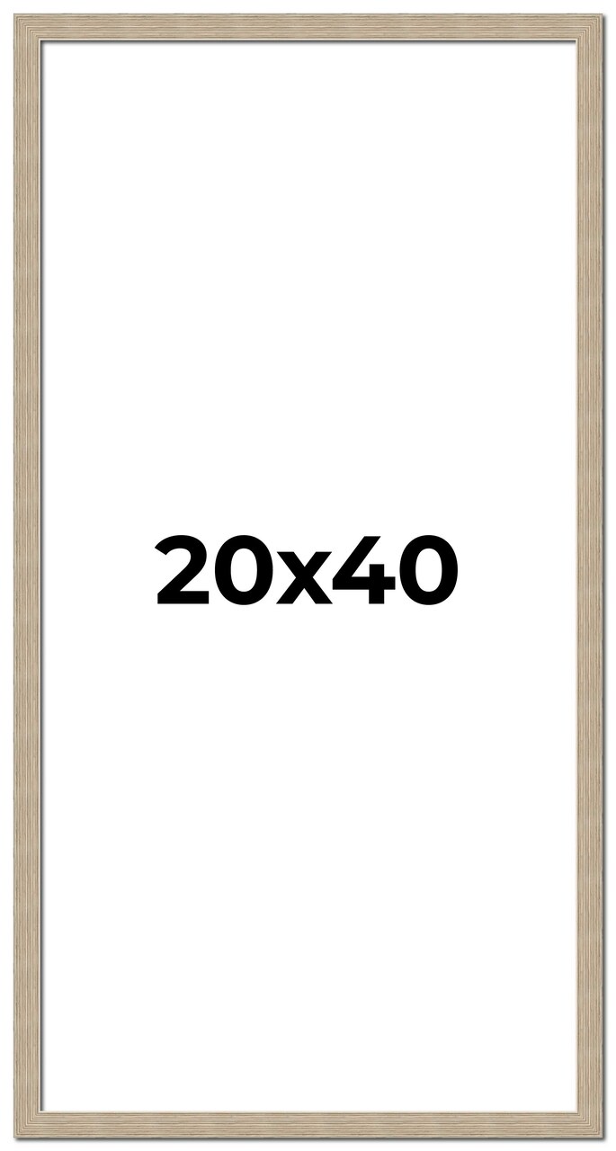 20x40 Thin Barnwood Picture Frame with UV-Resistant Acrylic & Acid Free Backing, Available in 2 Paint Finishes - Grey and Black